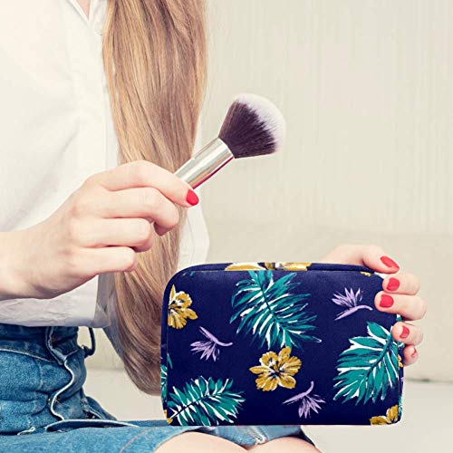 Bolsa de brochas de maquillaje personalizables, bolsas de aseo portátiles para mujeres, bolso cosmético, organizador de viaje, hojas caídas