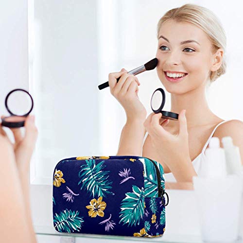 Bolsa de brochas de maquillaje personalizables, bolsas de aseo portátiles para mujeres, bolso cosmético, organizador de viaje, hojas caídas