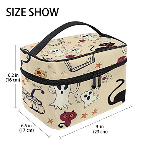 Bolsa de cosméticos de Viaje Cat Ghost Star Halloween ToiletryBolsa de Maquillaje Pouch Tote Case Organizer Storage For Women Girls