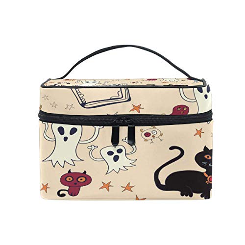 Bolsa de cosméticos de Viaje Cat Ghost Star Halloween ToiletryBolsa de Maquillaje Pouch Tote Case Organizer Storage For Women Girls