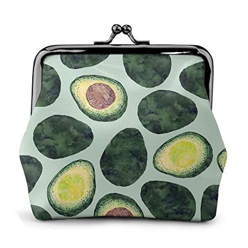 Bolsa de cuero para cambio de monedero de aguacate Addict con cierre de beso Mini cosméticos de maquillaje bolsas para mujeres y niñas