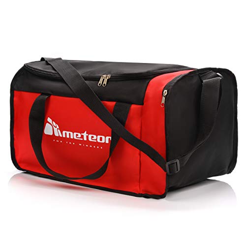 Bolsa de Deporte Gimnasio Fitness Viaje Vacaciones Deportiva - Bolso Universal con Bandolera - Bolsa plegada Ideal para jóvenes y Adultos, Hombre y Mujer 20L y 40L (Rojo/Negro, 20 L)