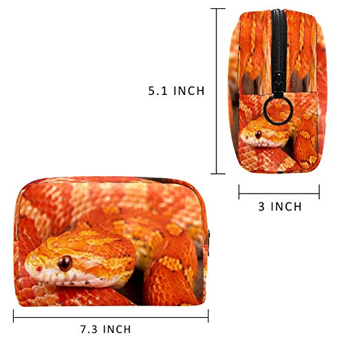 Bolsa de maquillaje de serpiente de maíz, organizador para viaje, portátil, para niñas, mujeres