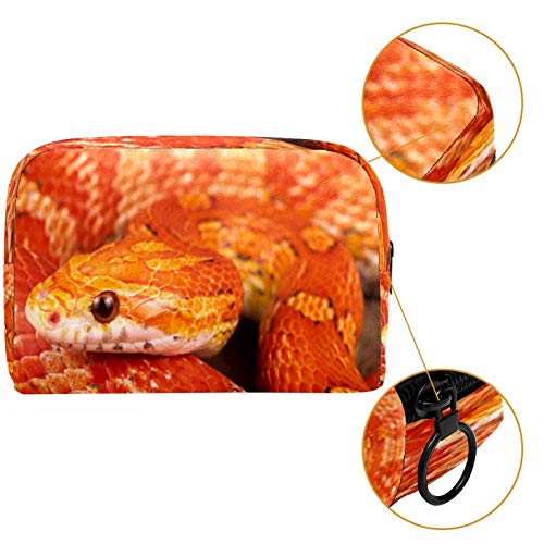 Bolsa de maquillaje de serpiente de maíz, organizador para viaje, portátil, para niñas, mujeres