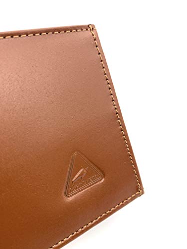 BOSSA NOVA® - Cartera de piel auténtica para hombre, color marrón, con compartimento para monedas, monedero espacioso, pequeño