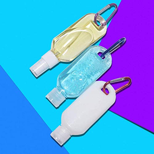 Botellas con Gancho, 10x50ml Botellas de Viaje|Botellas de Viaje Portátiles|Recargables Contenedores de Viaje con 5*Apriete la Botella+5*Botella de Spray, Podría Empacar con Loción, Alcohol