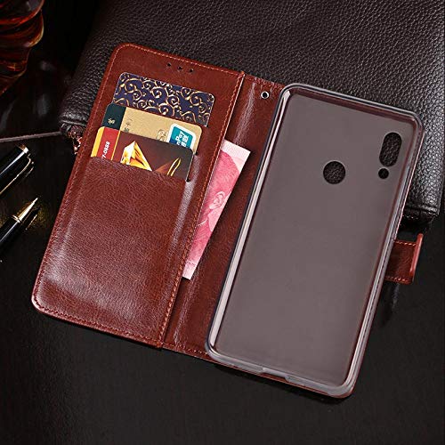 BRAND SET Funda para Lenovo K5 Pro Cartera Estilo Flip de Piel sintética Funda con Seguro Cierre de Cierre magnético y función de Soporte,Case para Lenovo K5 Pro(Negro)