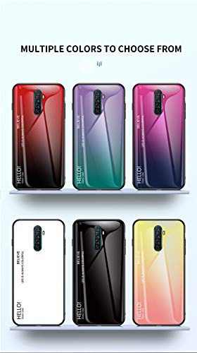 BRAND SET Funda para OPPO Realme X2 Pro con Respaldo de Vidrio Carcasa Diseño Degradado y Borde de Silicona TPU Resistente a los Golpes Funda Protectora Case para OPPO Realme X2 Pro-Amarillo