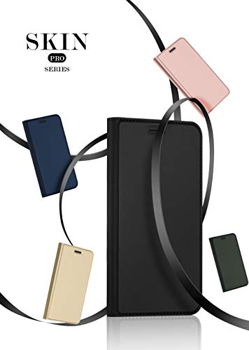 BRAND SET Funda para Xiaomi Redmi Note 9 Pro Funda de Cuero con Tapa Plegable Material de PU con Función de Soporte Hebilla Magnética Invisible Funda Ultrafina Carcasa para Redmi Note 9 Pro-Negro