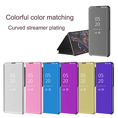 BRAND SET Funda para Xiaomi Redmi Note 9 Pro Smart Mirror Flip Cover Funda Ultrafina para Teléfono a Prueba de Golpes con Función de Soporte Adecuado Carcasa para Xiaomi Redmi Note 9 Pro-Oro Rosa