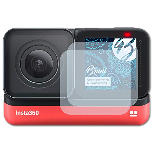 Bruni Película Protectora Compatible con Insta360 One R Protector Película, Claro Lámina Protectora (2X)