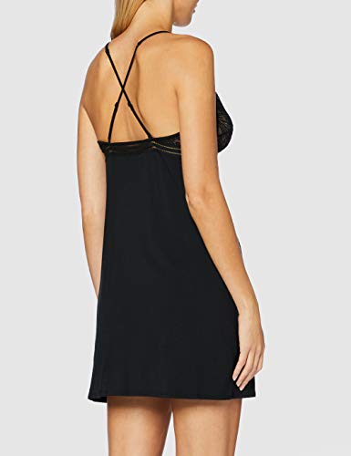 Calvin Klein Chemise Camiseta de Pijama, Negro (, M para Mujer