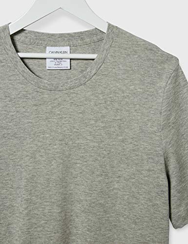 Calvin Klein Crew Neck 2pk Top de Pijama, Gris (Grey Heather/Army Dust Fq4), Small (Pack de 2) para Mujer