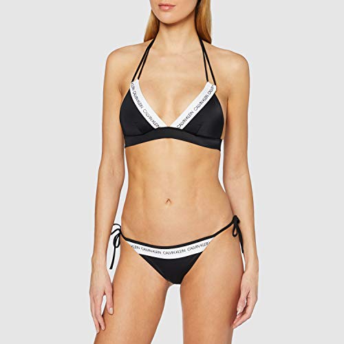 Calvin Klein Fixed Triangle-rp Almohadillas y Rellenos de Sujetador, Negro (PVH Black BEH), (Talla del Fabricante: Medium) para Mujer