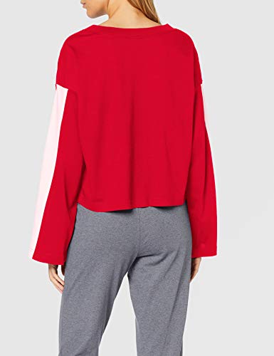 Calvin Klein L/s Crew Neck Top de Pijama, Rojo (Temper 3yq), S para Mujer