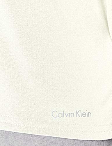 Calvin Klein L/s Curve Neck Top de Pijama, Blanco (Ivory 101), Large para Mujer