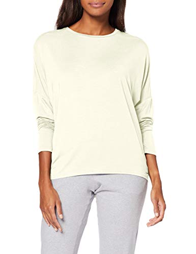 Calvin Klein L/s Curve Neck Top de Pijama, Blanco (Ivory 101), Large para Mujer