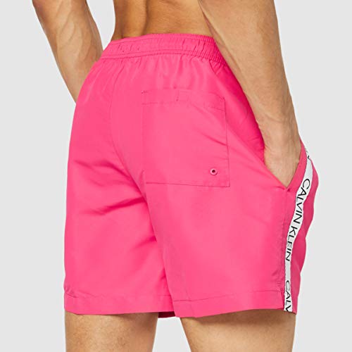 Calvin Klein Medium Drawstring Bañador, Rosa (Jewel Pink T1I), Small para Hombre