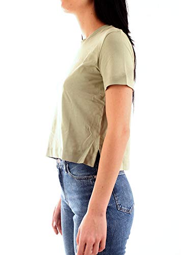 Calvin Klein Shrunken Institutional Logo tee Camisa, Green, L para Mujer