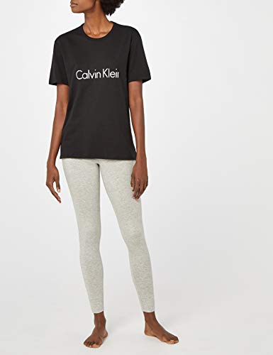 Calvin Klein S/s Crew Neck Top de Pijama, Negro (Black 001), 36 (Talla del Fabricante: X-Small) para Mujer