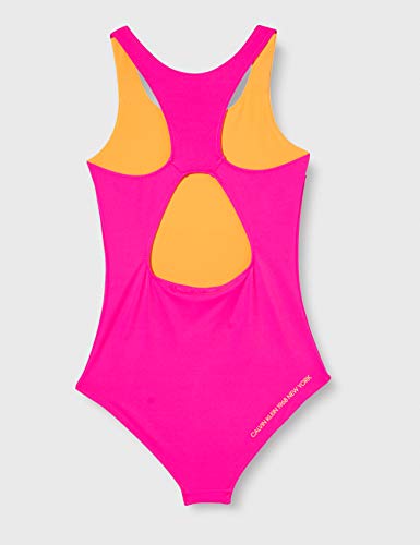 Calvin Klein Swimsuit bañadores, Rosa (Pink GLO 17/2435 Tz7), Talla Única (Talla del Fabricante: 10-12) para Niñas