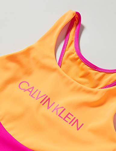 Calvin Klein Swimsuit bañadores, Rosa (Pink GLO 17/2435 Tz7), Talla Única (Talla del Fabricante: 10-12) para Niñas