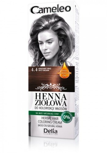 Cameleo Herbal Henna para colorear crema picante marrón 75 g Extracto Henna Natural con aceite marroquí