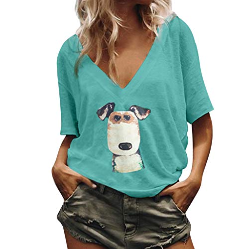 Camiseta Casual de Manga Corta con Cuello en V para Mujer Mujer Polos Camisas de Polo Algodón Manga Corta de la Solapa Poloshirts tee Shirt Blusa Tops Slim Fit