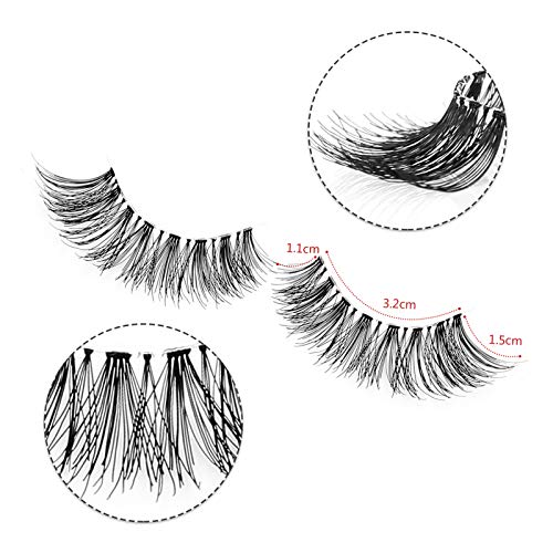 Canvalite 3D Pestañas postizas Pestañas flexibles naturales livianas Pestañas Wispies 5 París con clip para pestañas y 10 piezas Cepillos de pestañas desechables