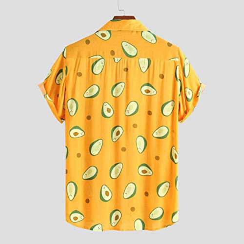 CAOQAO Camisa Hawaiana Hombre Manga Corta Funky Printed 2019 Fashion Algodón Verano y Otoño Casual Shirt