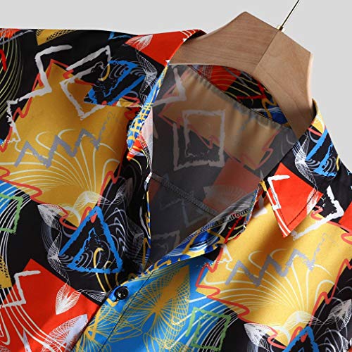 CAOQAO Ropa de Hombre Camisa Hawaiana Verano Manga Corta Ajuste Suelto Transpirable Blusa Estampada Funky 12 Colores