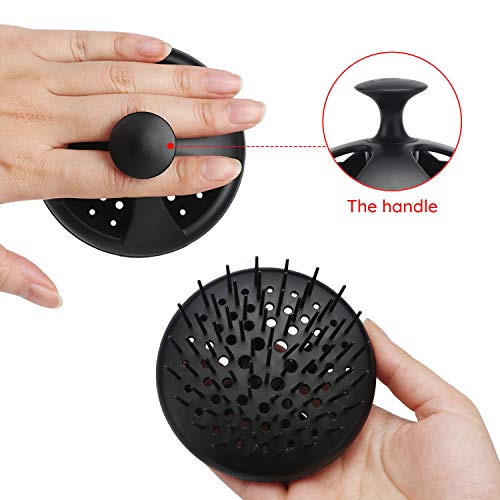 Cepillo de ducha de champú Segbeauty, 2pcs Scalp Massager Brushes, peine de la ducha con floria, masajeador de Scalp para cabello largo y grueso/Barba/Peluquería de mascotas - Negro