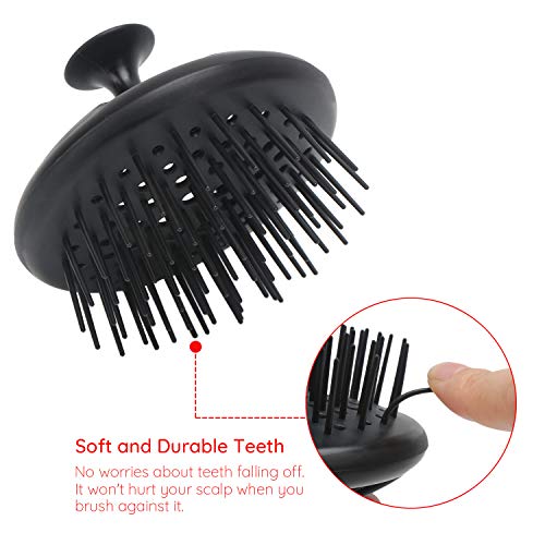 Cepillo de ducha de champú Segbeauty, 2pcs Scalp Massager Brushes, peine de la ducha con floria, masajeador de Scalp para cabello largo y grueso/Barba/Peluquería de mascotas - Negro