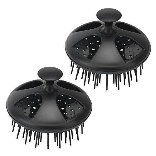 Cepillo de ducha de champú Segbeauty, 2pcs Scalp Massager Brushes, peine de la ducha con floria, masajeador de Scalp para cabello largo y grueso/Barba/Peluquería de mascotas - Negro