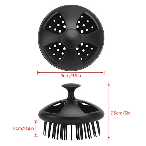 Cepillo de ducha de champú Segbeauty, 2pcs Scalp Massager Brushes, peine de la ducha con floria, masajeador de Scalp para cabello largo y grueso/Barba/Peluquería de mascotas - Negro