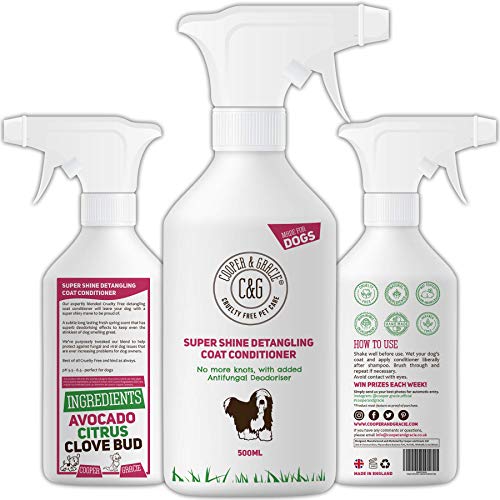 C&G Spray para Perros Detangler | Cruelty Free Leave In Conditioner Spray For De Matting Dogs | Leaves Fur Tangle Free | Fórmula de Aseo Profesional (500 ML)