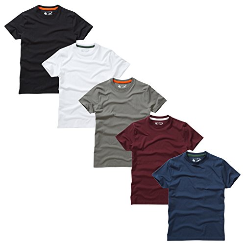 Charles Wilson Paquete 5 Camisetas Cuello Redondo Lisas (3X-Large, Essentials)