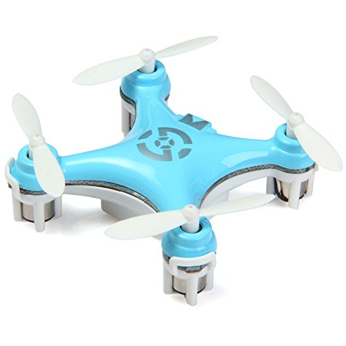 Cheerson® CX-10 Mini Drone Nano Cuadricópteros RTF - 4 Canales 6 Ejes Gyro 360 Grados 2.4G RC Minicóptero con Luz LED (Azul)