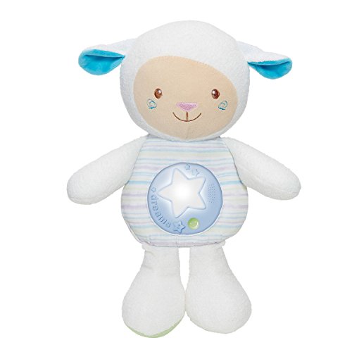 Chicco Ovejita Dulces Nanas - Suave peluche de oveja con proyector de luces y melodías, grabadora de voz y sensor de sonido, color azul