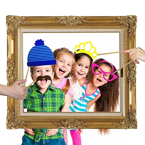 CHSYOO 25 Photobooth, apoyos de fotomatón Bigote Bowknot Labios Tiene favores de Fiesta para el cumpleaños de la Boda Baby Shower Bautismo de Navidad de Halloween