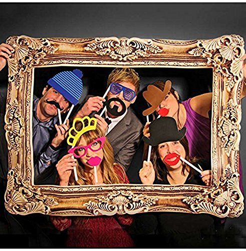 CHSYOO 25 Photobooth, apoyos de fotomatón Bigote Bowknot Labios Tiene favores de Fiesta para el cumpleaños de la Boda Baby Shower Bautismo de Navidad de Halloween