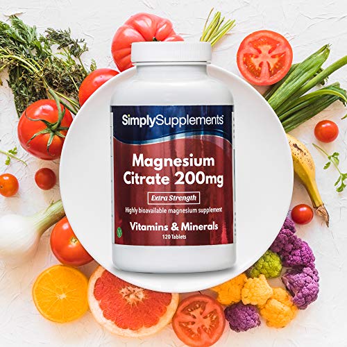 Citrato de Magnesio 200mg - 120 comprimidos - 2 meses de suministro - Simply Supplements