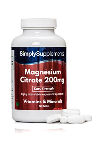 Citrato de Magnesio 200mg - 120 comprimidos - 2 meses de suministro - Simply Supplements