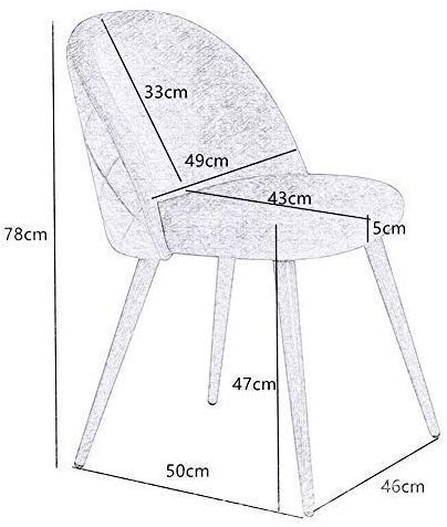 CLIPOP Juego de 4 sillas de Comedor de Terciopelo con Respaldo y Patas de Metal Resistente de Estilo de Madera para salón, Sala de Estar, Cocina, Oficina y Restaurante, Rosa