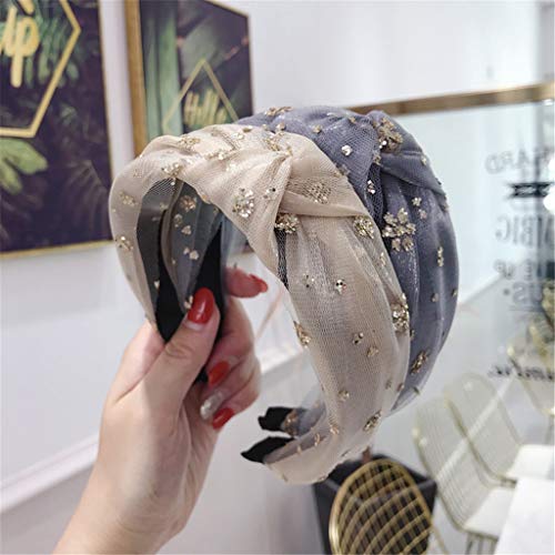 Cocoty-Store 2019 diademas mujer turbantes para mujer Flor Vintage Elástico Banda para el Cabello Stretchy Head Wrap Twisted Accesorios para el Cabello,Beige