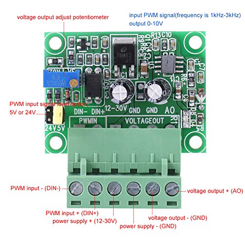 Convertidor de Voltaje Módulo de Convertidor de Señal de PWM Analógico 1-3KHZ 0-10