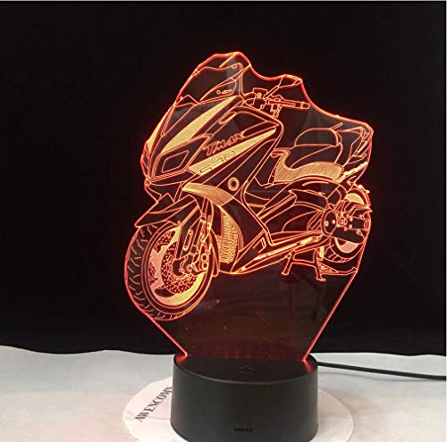 Creativo Luz nocturna visual AMOR Navidad Modelo de motocicleta Luminous 3D Led Lámpara Colorido toque Nightlight Flash Lighting Glow in the Dark Motor Toys