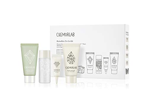 Cremorlab - Best-sellers To-Go Kit, Set De Viaje De Rutina Facial Coreana (Limpiador 25ml+Esencia 30ml+Crema 25ml+Contorno De Ojos 3ml)