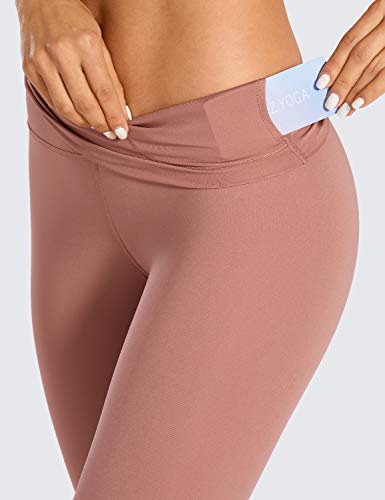 CRZ YOGA Mujer Compresión Mallas Largos Pantalones Deportivos Cintura Alta con Bolsillo-53cm Roble español 38