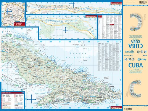 Cuba, mapa de carreteras plastificado. Escala 1:1.000.000. Borch.: BB.070